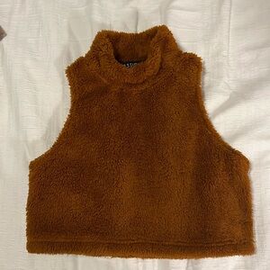 Faux fur crop top
